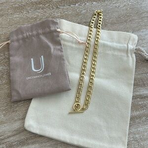 EUC- uncommon James- gold chain toggle necklace